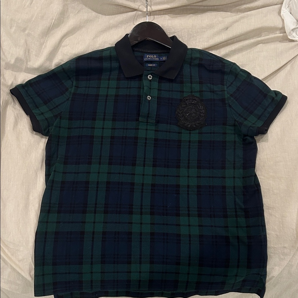 Polo by Ralph Lauren Women’s Green and Blue Embroidered Crest Shirt - M